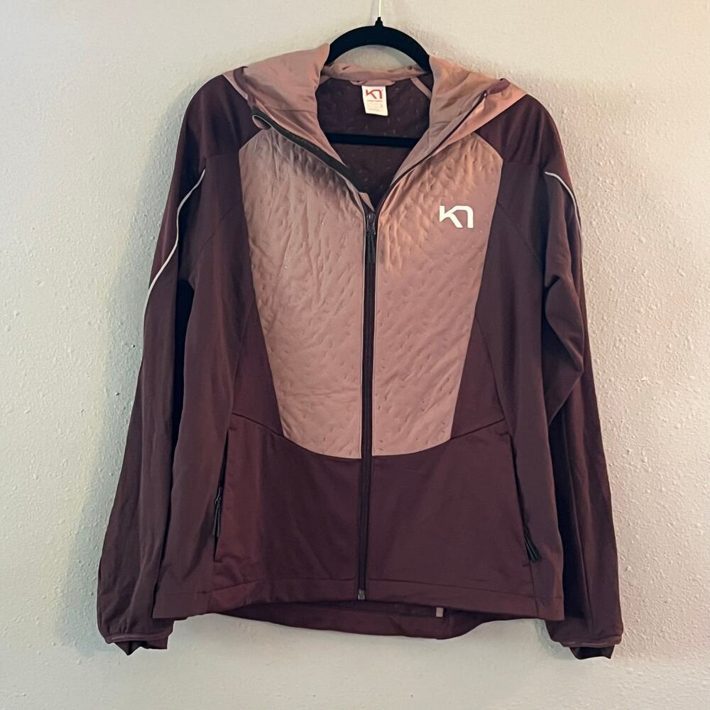 Kari Traa Two-Tone Mauve and Deep Burgundy Hooded Ski Jacket
